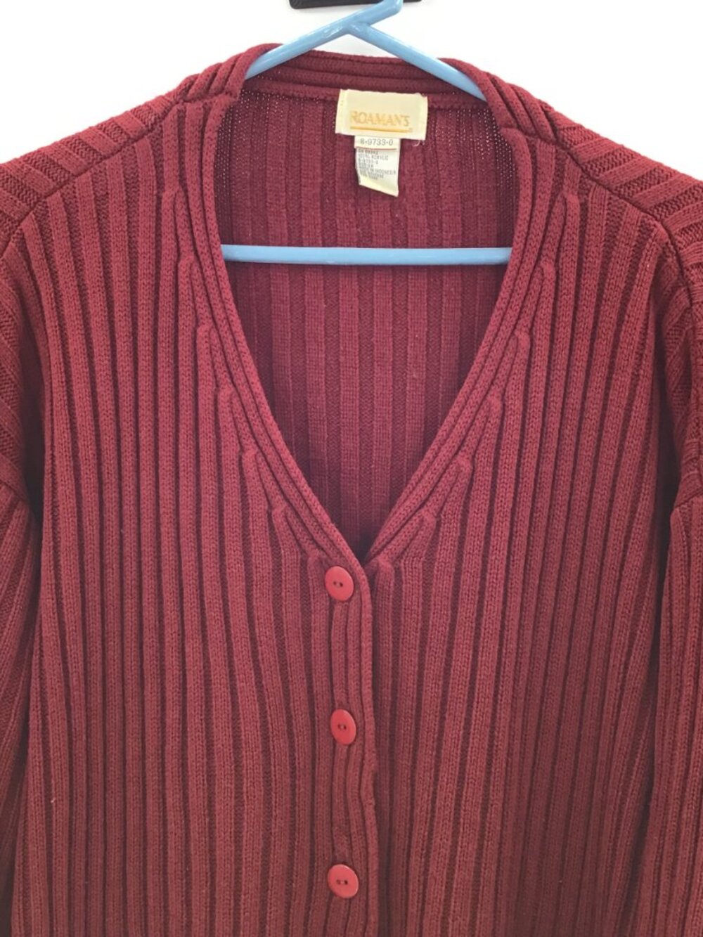 2 V-Neck 3X Tunic Length Sweaters 26/28 Red Gray Cardigan Lagenlook Office Layer - Picture 9 of 13